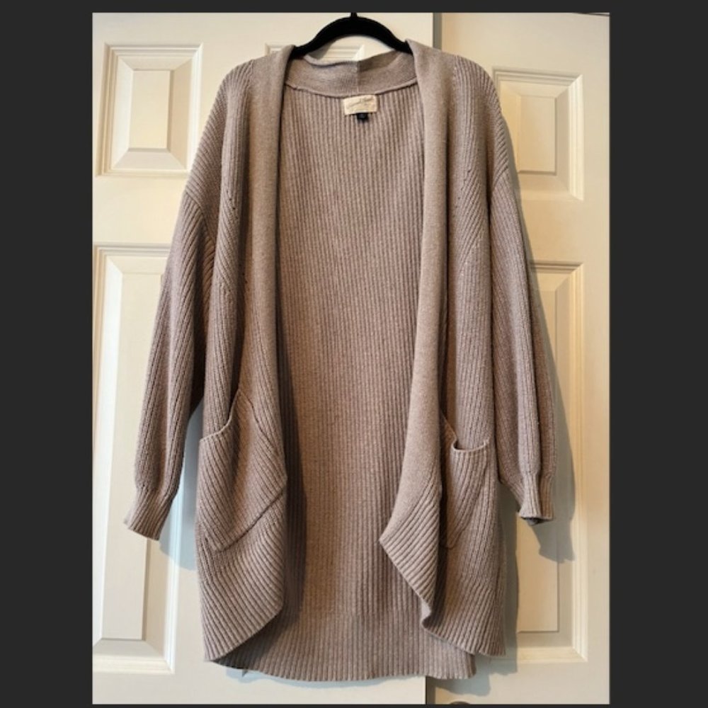 Universal Thread Open Front Oversized Pocket Cardigan Beige